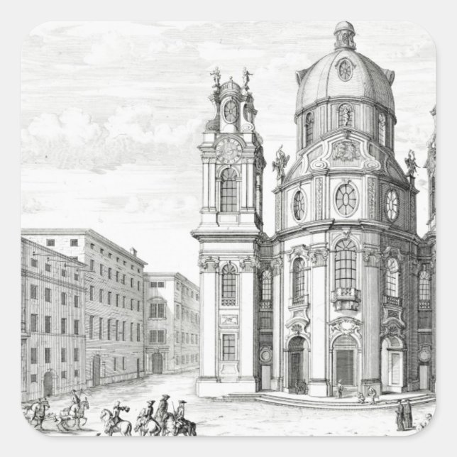 Church of Notre Dame, Salzburg, Austria, from 'Ent Square Sticker (Front)