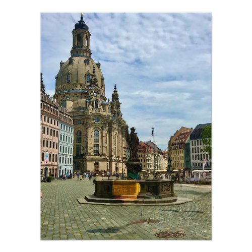 Church of Our Lady and Plaza in Dresden Germany Photo Print