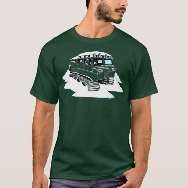 Church of Powder Day Saints Church Van Ski T-Shirt (Front)