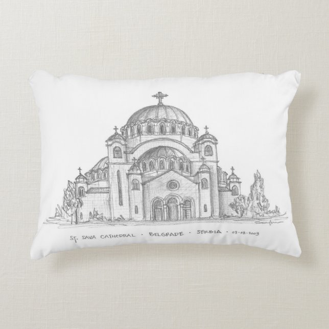 Church of Saint Sava, Belgrade, Serbia Accent Pillow (Front)