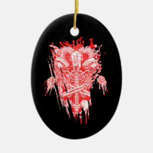 Church Of Satan Gift All Hail Goat Satanic Baphome Ceramic Ornament