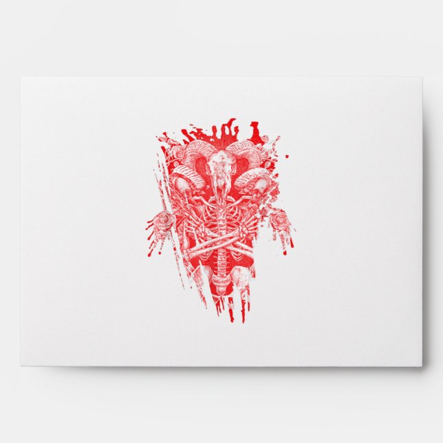 Church Of Satan Gift All Hail Goat Satanic Baphome Envelope (Front)