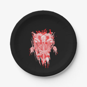 Church Of Satan Gift All Hail Goat Satanic Baphome Paper Plates