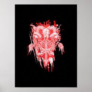 Church Of Satan Gift All Hail Goat Satanic Baphome Poster