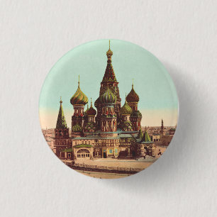 Church of St. Basil, Red Square Moscow Button