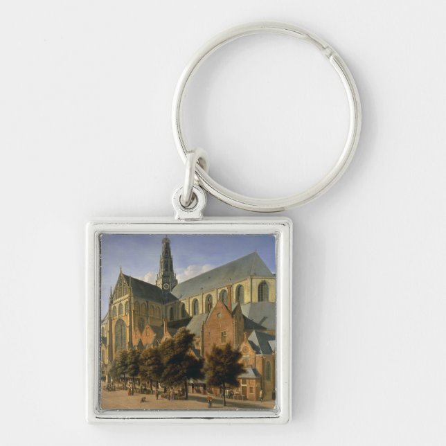 Church of St. Bavo in Haarlem, 1666 Keychain (Front)