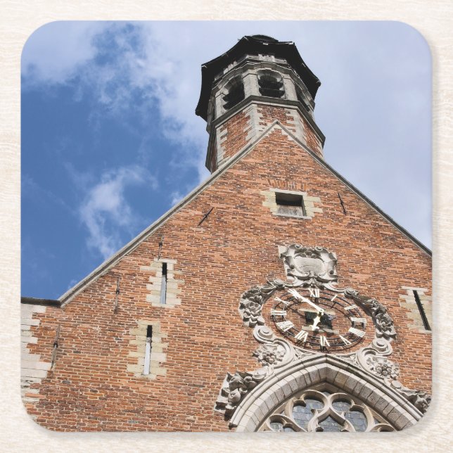 Church of St Mary Magdalene - Brussels, Belgium Square Paper Coaster (Front)