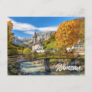 Church of St Sebastian, Ramsau, Germany Postcard