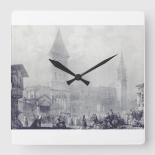 Church of the Abbey of Saint Philibert at Tounus Square Wall Clock