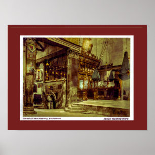 Church of the Nativity, Bethlehem. Christian art Poster