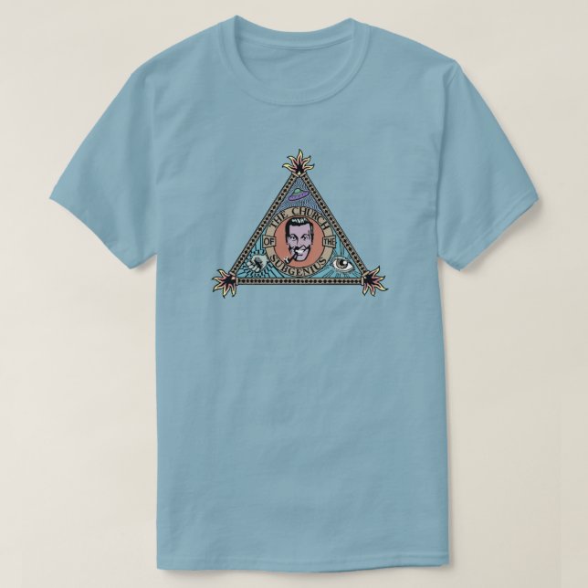 Church of the Subgenius Bob Dobbs torso cover T-Shirt (Design Front)