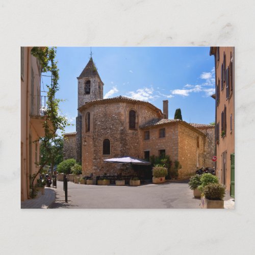 Church of Tourrettes_sur_Loup in France Holiday Postcard