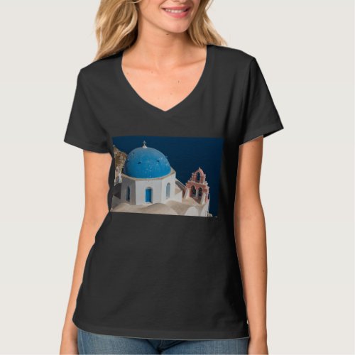 Church on the Island of Santorini Greece T_Shirt