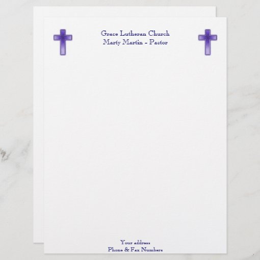 Church or Pastor Letterhead | Zazzle