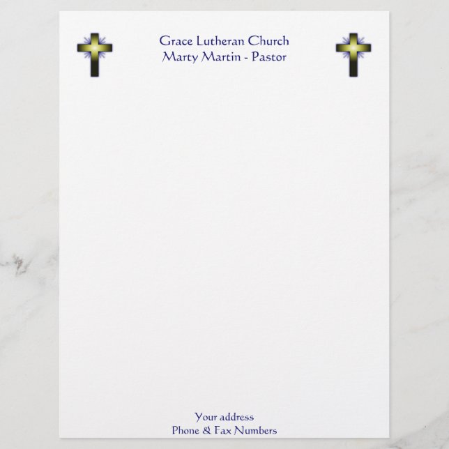 Church or Pastor Letterhead (Front)