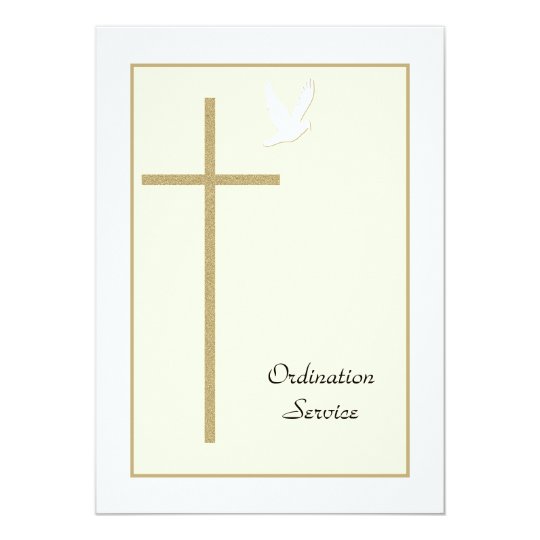 Church Ordination Invitation Cross Dove Zazzle Com