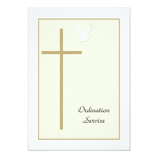 Church Ordination Invitation Cross & Dove