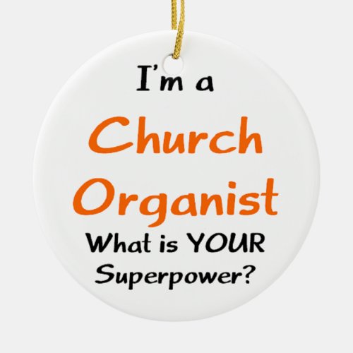 church organist ceramic ornament