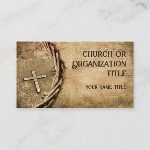Church  Organization Aged Cross Business Card