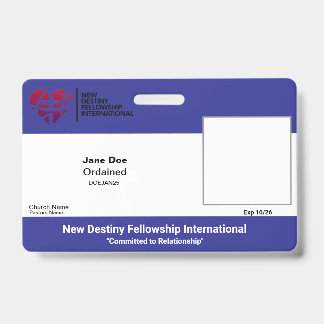 Church/Organization/Workplace ID Badge