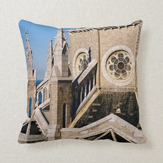 Church Overlooking the Ocean Throw Pillow