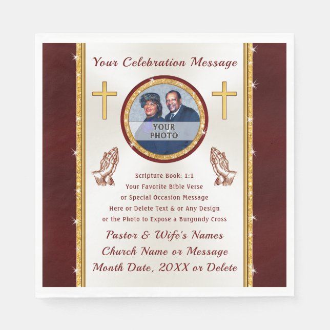 Church Party Ideas, Personalized, Religious Paper Napkins (Front)