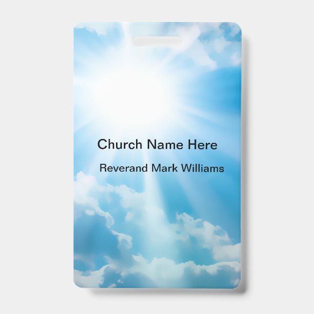 Church Pastor And Clergy Faith Name Badge (Front)