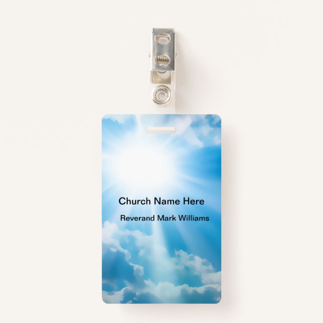Church Pastor And Clergy Faith Name Badge (Front with Clip)