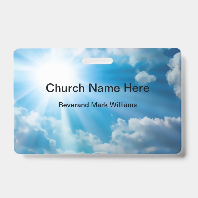 Church Pastor And Clergy Faith Name Badge (Front)