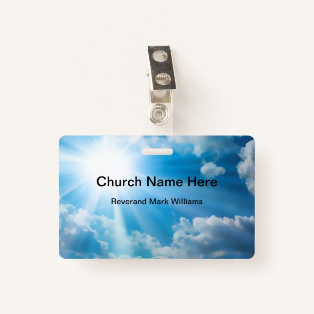 Church Pastor And Clergy Faith Name Badge (Front with Clip)