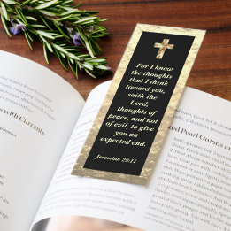 Church Pastor Black Gold Bible Verse Bookmarks