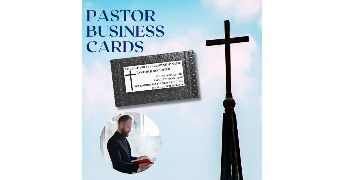 church-pastor-black-leather-christian-business-card-magnet-zazzle