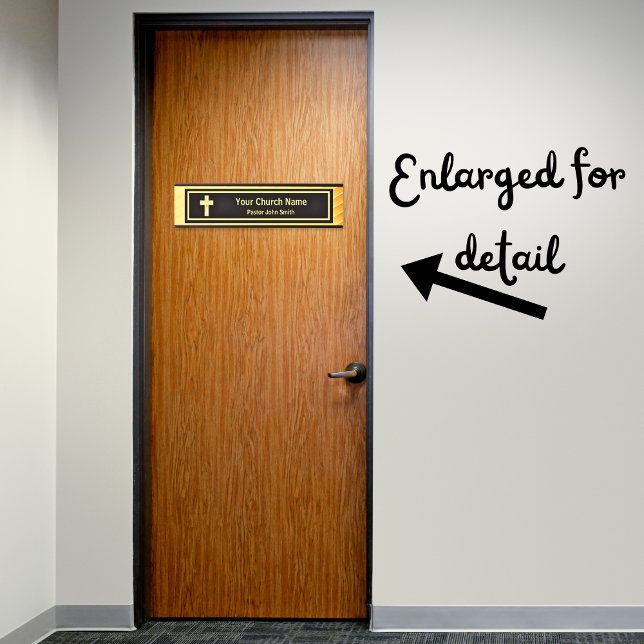 Church Pastor Classy Gold And Black Door Sign (Creator Uploaded)