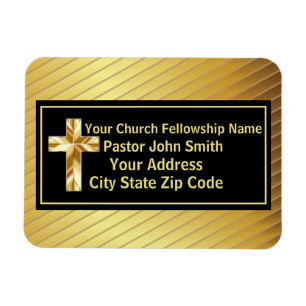 Church Pastor Classy Gold And Black Magnet