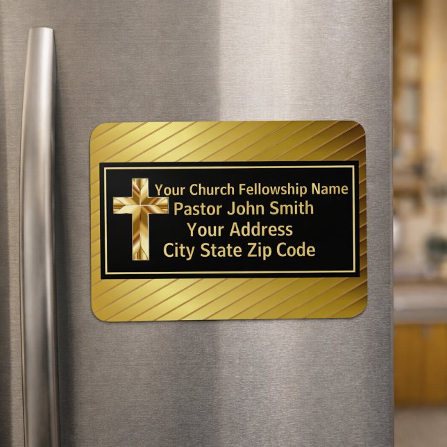 Church Pastor Classy Gold And Black  Magnet (Creator Uploaded)