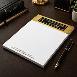 Church Pastor Classy Gold And Black Notepad