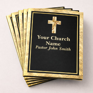 Church Pastor Classy Gold And Black Office Folders