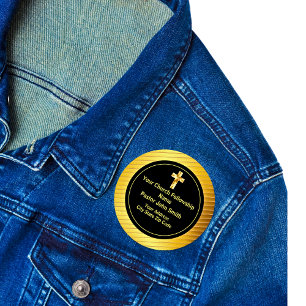 Church Pastor Classy Gold And Black Patch