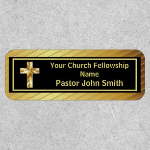 Church Pastor Classy Gold And Black Patch