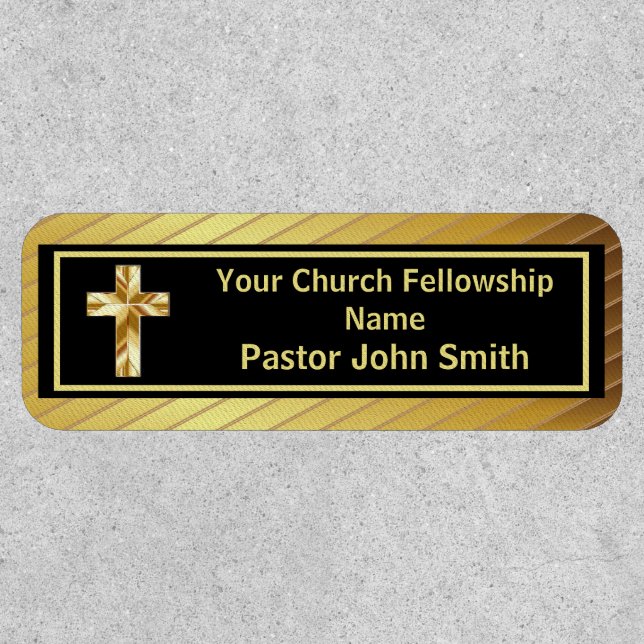 Church Pastor Classy Gold And Black  Patch (Front)