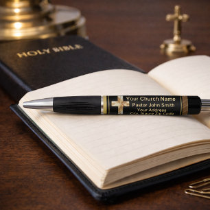 Church Pastor Classy Gold And Black Pen