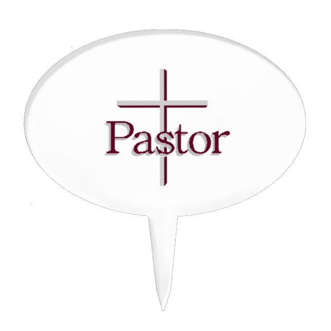 Church Pastor Cross Cake Topper (Front)