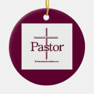 Church Pastor Cross Ceramic Ornament