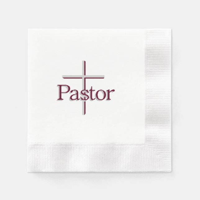 Church Pastor Cross Napkins (Front)