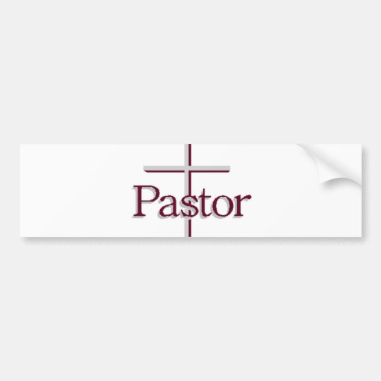 Church Pastor Gray Cross Bumper Sticker | Zazzle.com