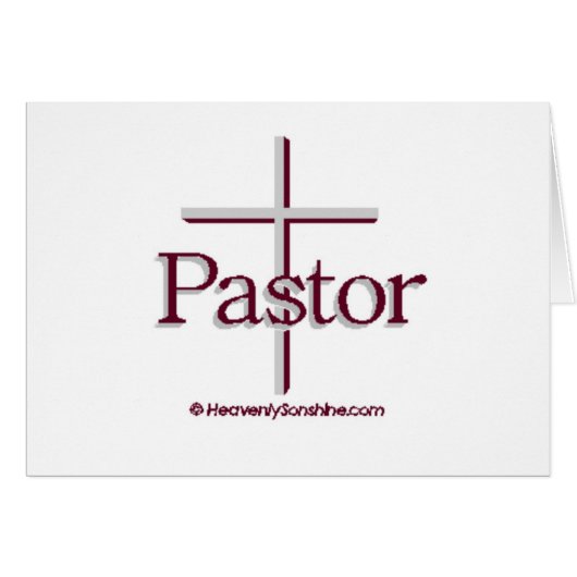 Church Pastor Gray Cross Cards (Front Horizontal)