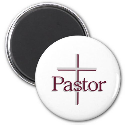 Church Pastor Gray Cross Magnet