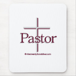 Church Pastor Gray Cross Mouse Pad