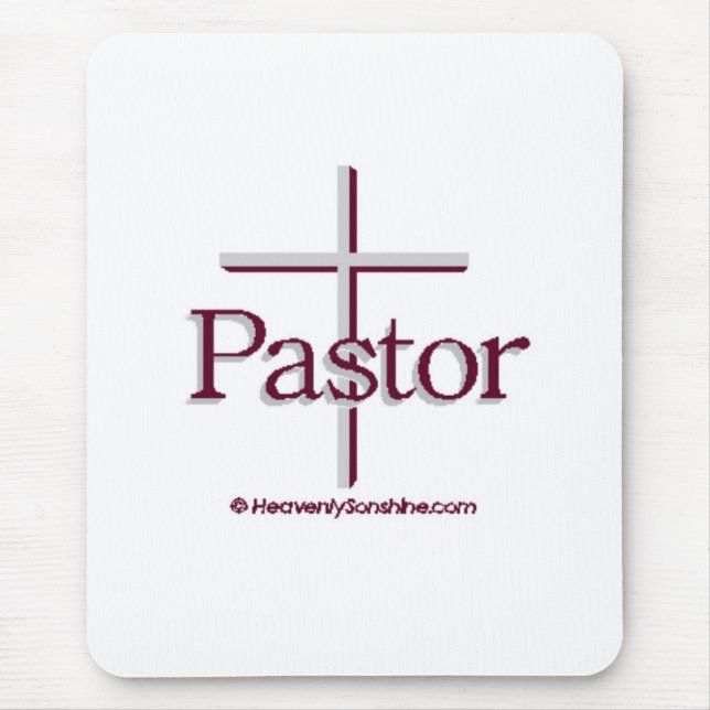 Church Pastor Gray Cross Mouse Pad (Front)