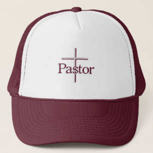 Church Pastor Gray Cross Trucker Hat